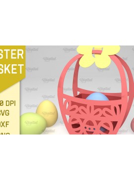 Σετ των 2 Intra απο ξύλο plywood 3mm-4mm πάχος Τρισδιάστατο πασχαλινό καλάθι κοπής χαρτιού. Πασχαλινό Δίασταση 15x15 cm INTRAFABR-89692164