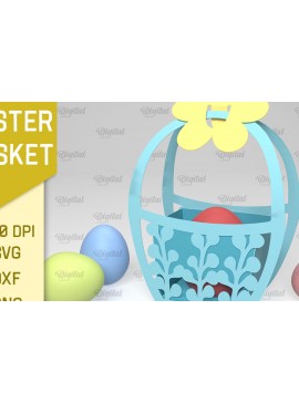 Σετ των 2 Intra απο ξύλο plywood 3mm-4mm πάχος Τρισδιάστατο πασχαλινό καλάθι κοπής χαρτιού. Πασχαλινό Δίασταση 15x15 cm INTRAFABR-89692220