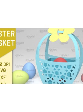 Σετ των 2 Intra απο ξύλο plywood 3mm-4mm πάχος Τρισδιάστατο πασχαλινό καλάθι κοπής χαρτιού. Πασχαλινό Δίασταση 15x15 cm INTRAFABR-89692685