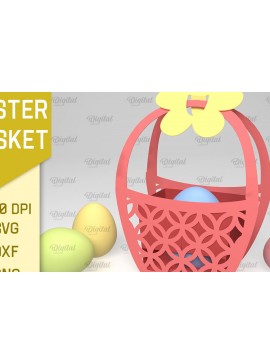 Σετ των 2 Intra απο ξύλο plywood 3mm-4mm πάχος Τρισδιάστατο πασχαλινό καλάθι κοπής χαρτιού. Πασχαλινό Δίασταση 15x15 cm INTRAFABR-89692806