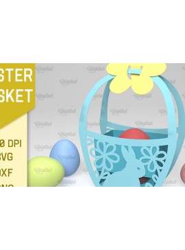 Σετ των 2 Intra απο ξύλο plywood 3mm-4mm πάχος Τρισδιάστατο πασχαλινό καλάθι κοπής χαρτιού. Πασχαλινό Δίασταση 15x15 cm INTRAFABR-89692847