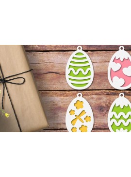 Σετ των 3 Intra απο ξύλο plywood 3mm-4mm πάχος 3D Πασχαλινό Καλάθι Ετικέτα Δίασταση 8x8 cm INTRAFABR-88282003