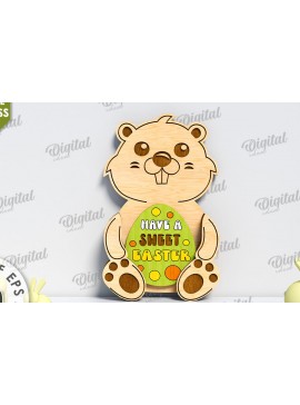 Σετ των 2 Intra απο ξύλο plywood 3mm-4mm πάχος Τρισδιάστατη Πάσχα. Πασχαλινή διακόσμηση Δίασταση 15x15 cm INTRAFABR-117700884