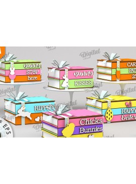 Σετ των 3 Intra απο ξύλο plywood 3mm-4mm πάχος κοπής με λέιζερ τρισδιάστατα πασχαλινά κουτιά Δίασταση 15x15 cm INTRAFABR-116584809