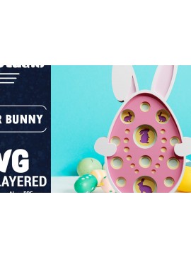 Σετ των 2 Intra απο ξύλο plywood 3mm-4mm πάχος 3D Πασχαλινό λαγουδάκι με πολυστρωματικό χαρτί κοπής Δίασταση 1200x1200 cm INTRAFABR-61851772