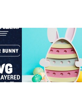 Σετ των 2 Intra απο ξύλο plywood 3mm-4mm πάχος 3D Πασχαλινό λαγουδάκι με πολυστρωματικό χαρτί κοπής Δίασταση 1200x1200 cm INTRAFABR-61851783