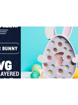 Σετ των 2 Intra απο ξύλο plywood 3mm-4mm πάχος 3D Πασχαλινό λαγουδάκι με πολυστρωματικό χαρτί κοπής Δίασταση 1200x1200 cm INTRAFABR-61851818