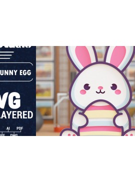 Σετ των 2 Intra απο ξύλο plywood 3mm-4mm πάχος 3D Πασχαλινό λαγουδάκι με πολυστρωματικό χαρτί κοπής Δίασταση 1500x1500 cm INTRAFABR-117897277