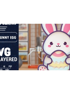 Σετ των 2 Intra απο ξύλο plywood 3mm-4mm πάχος 3D Πασχαλινό λαγουδάκι με πολυστρωματικό χαρτί κοπής Δίασταση 1500x1500 cm INTRAFABR-117897348