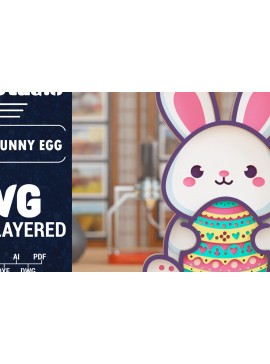 Σετ των 3 Intra απο ξύλο plywood 3mm-4mm πάχος 3D Πασχαλινό λαγουδάκι με πολυστρωματικό χαρτί κοπής Δίασταση 1500x1500 cm INTRAFABR-117949695