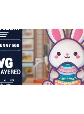 Σετ των 2 Intra απο ξύλο plywood 3mm-4mm πάχος 3D Πασχαλινό λαγουδάκι με πολυστρωματικό χαρτί κοπής Δίασταση 1500x1500 cm INTRAFABR-117949734