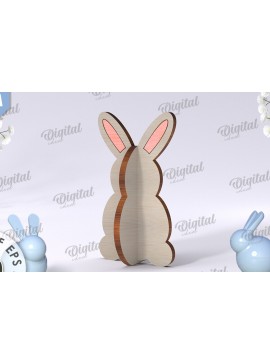 Σετ των 2 Intra απο ξύλο plywood 3mm-4mm πάχος Τρισδιάστατη Πασχαλινό λαγουδάκι. Διακόσμηση σπιτιού Δίασταση 15x15 cm INTRAFABR-117785099