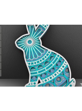 Intra απο ξύλο plywood 3mm-4mm πάχος 3D Πασχαλινό Λαγουδάκι, Πολυεπίπεδο Πασχαλινό Λαγουδάκι Δίασταση 198x198 cm INTRAFABR-28495081