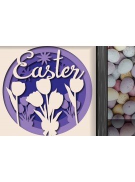 Σετ των 2 Intra απο ξύλο plywood 3mm-4mm πάχος 3D Easter Day Shadow/light Box Δίασταση 15x15 cm INTRAFABR-25642989