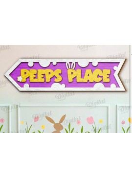 Σετ των 2 Intra απο ξύλο plywood 3mm-4mm πάχος τρισδιάστατης πασχαλινής κατευθυντικής πινακίδας Δίασταση 15x15 cm INTRAFABR-118208194