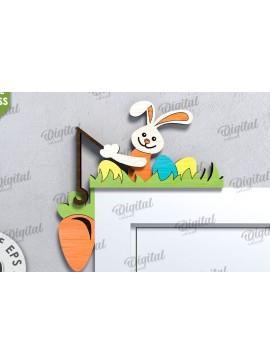 Σετ των 2 Intra απο ξύλο plywood 3mm-4mm πάχος Τρισδιάστατη γωνιακή Πασχαλινή πόρτα Δίασταση 15x15 cm INTRAFABR-115494568