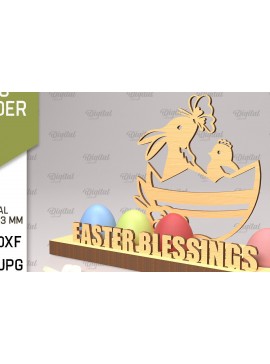 Σετ των 2 Intra απο ξύλο plywood 3mm-4mm πάχος Τρισδιάστατη θήκη πασχαλινών αυγών Δίασταση 15x15 cm INTRAFABR-89288664