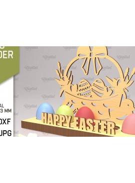 Σετ των 2 Intra απο ξύλο plywood 3mm-4mm πάχος Τρισδιάστατη θήκη πασχαλινών αυγών Δίασταση 15x15 cm INTRAFABR-89288333