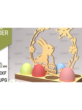 Σετ των 2 Intra απο ξύλο plywood 3mm-4mm πάχος Τρισδιάστατη θήκη πασχαλινών αυγών Δίασταση 15x15 cm INTRAFABR-89288376