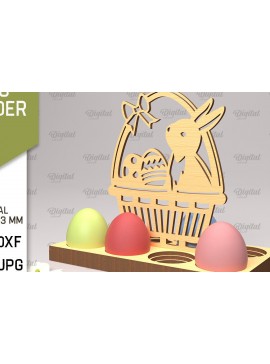 Σετ των 2 Intra απο ξύλο plywood 3mm-4mm πάχος Τρισδιάστατη θήκη πασχαλινών αυγών Δίασταση 15x15 cm INTRAFABR-89288571