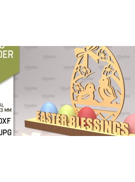 Σετ των 3 Intra απο ξύλο plywood 3mm-4mm πάχος Τρισδιάστατη θήκη πασχαλινών αυγών Δίασταση 15x15 cm INTRAFABR-89288610