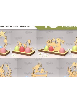 Σετ των 2 Intra απο ξύλο plywood 3mm-4mm πάχος Δέσμη κοπής με λέιζερ τρισδιάστατη θήκη πασχαλινών αυγών Δίασταση 15x15 cm INTRAFABR-89376328