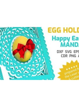 Σετ των 2 Intra απο ξύλο plywood 3mm-4mm πάχος 3D Πασχαλινή Αυγοθήκη με στρώσεις MANDALA Δίασταση 138x162 cm INTRAFABR-89452020