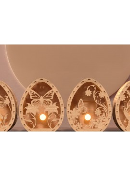 Σετ των 2 Intra απο ξύλο plywood 3mm-4mm πάχος 3D Πασχαλινό Φανάρι | κοπής με λέιζερ Δίασταση 15x15 cm INTRAFABR-117629885