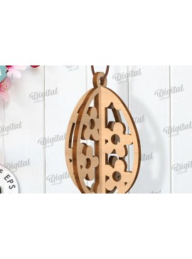 Σετ των 3 Intra απο ξύλο plywood 3mm-4mm πάχος Τρισδιάστατη πασχαλινών αυγών. Πασχαλινό στολίδι Δίασταση 3x3 cm INTRAFABR-117415569