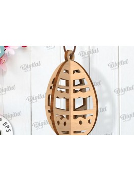 Σετ των 3 Intra απο ξύλο plywood 3mm-4mm πάχος Τρισδιάστατη πασχαλινών αυγών. Πασχαλινό στολίδι Δίασταση 3x3 cm INTRAFABR-117414922