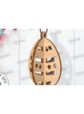 Σετ των 3 Intra απο ξύλο plywood 3mm-4mm πάχος Τρισδιάστατη πασχαλινών αυγών. Πασχαλινό στολίδι Δίασταση 3x3 cm INTRAFABR-117415339