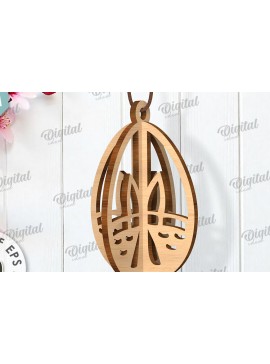 Σετ των 3 Intra απο ξύλο plywood 3mm-4mm πάχος Τρισδιάστατη πασχαλινών αυγών. Πασχαλινό στολίδι Δίασταση 3x3 cm INTRAFABR-117414643