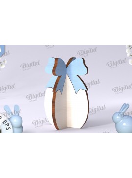 Σετ των 2 Intra απο ξύλο plywood 3mm-4mm πάχος Τρισδιάστατη πασχαλινών αυγών. Διακόσμηση σπιτιού Δίασταση 15x15 cm INTRAFABR-117786674