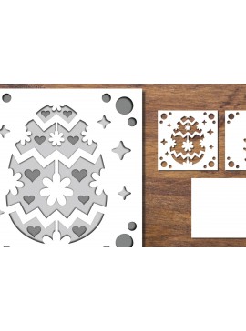 Σετ των 2 Intra απο ξύλο plywood 3mm-4mm πάχος 3D Papercut με στρώσεις πασχαλινών αυγών 1 Δίασταση 15x15 cm INTRAFABR-91774060