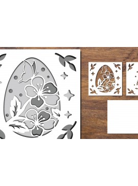 Σετ των 3 Intra απο ξύλο plywood 3mm-4mm πάχος 3D Papercut με στρώσεις Πασχαλινών αυγών 10 Δίασταση 15x15 cm INTRAFABR-91774620