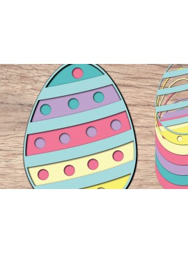 Σετ των 2 Intra απο ξύλο plywood 3mm-4mm πάχος 3D Πασχαλινό αυγό πολλαπλών στρώσεων χαρτί κοπής Δίασταση 1200x1200 cm INTRAFABR-61553564