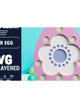 Σετ των 2 Intra απο ξύλο plywood 3mm-4mm πάχος 3D Πασχαλινό αυγό πολλαπλών στρώσεων χαρτί κοπής Δίασταση 1200x1200 cm INTRAFABR-61851631