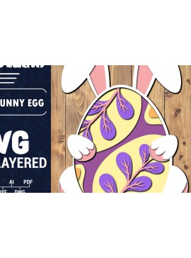 Σετ των 2 Intra απο ξύλο plywood 3mm-4mm πάχος 3D Πασχαλινό αυγό πολλαπλών στρώσεων PaperCut 38 Δίασταση 1500x1500 cm INTRAFABR-91286528