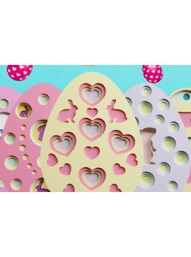 Σετ των 2 Intra απο ξύλο plywood 3mm-4mm πάχος 3D Πασχαλινό αυγό πολλαπλών στρώσεων PaperCut Δίασταση 1200x1200 cm INTRAFABR-62111688