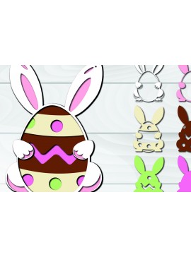 Σετ των 2 Intra απο ξύλο plywood 3mm-4mm πάχος 3D Πασχαλινά αυγά Paper Cut Δίασταση 1500x1500 cm INTRAFABR-92257798