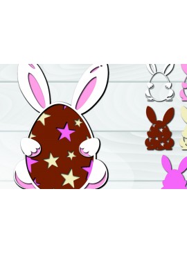 Σετ των 2 Intra απο ξύλο plywood 3mm-4mm πάχος 3D Πασχαλινά αυγά Paper Cut Δίασταση 1500x1500 cm INTRAFABR-92257802