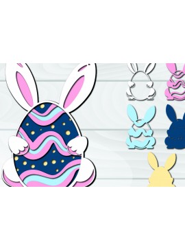 Σετ των 2 Intra απο ξύλο plywood 3mm-4mm πάχος 3D Πασχαλινά αυγά Paper Cut Δίασταση 1500x1500 cm INTRAFABR-92257764