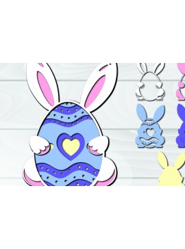 Σετ των 2 Intra απο ξύλο plywood 3mm-4mm πάχος 3D Πασχαλινά αυγά Paper Cut Δίασταση 1500x1500 cm INTRAFABR-92257778