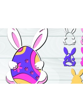 Σετ των 2 Intra απο ξύλο plywood 3mm-4mm πάχος 3D Πασχαλινά αυγά Paper Cut Δίασταση 1500x1500 cm INTRAFABR-92257784