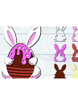 Σετ των 2 Intra απο ξύλο plywood 3mm-4mm πάχος 3D Πασχαλινά αυγά Paper Cut Δίασταση 1500x1500 cm INTRAFABR-92257788