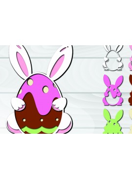 Σετ των 2 Intra απο ξύλο plywood 3mm-4mm πάχος 3D Πασχαλινά αυγά Paper Cut Δίασταση 1500x1500 cm INTRAFABR-92257793