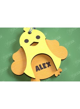 Σετ των 2 Intra απο ξύλο plywood 3mm-4mm πάχος Τρισδιάστατη πασχαλινή ετικέτα δώρου Σχεδίαση κοπής με λέιζερ Δίασταση 15x15 cm INTRAFABR-114806905