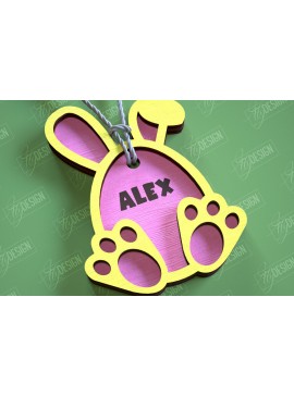 Σετ των 2 Intra απο ξύλο plywood 3mm-4mm πάχος Τρισδιάστατη πασχαλινή ετικέτα δώρου Σχεδίαση κοπής με λέιζερ Δίασταση 15x15 cm INTRAFABR-114806931