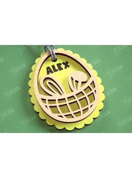 Σετ των 2 Intra απο ξύλο plywood 3mm-4mm πάχος Τρισδιάστατη πασχαλινή ετικέτα δώρου Σχεδίαση κοπής με λέιζερ Δίασταση 15x15 cm INTRAFABR-114806959