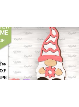 Σετ των 2 Intra απο ξύλο plywood 3mm-4mm πάχος Τρισδιάστατη Πασχαλινό Gnome. 3D Gnome Δίασταση 15x15 cm INTRAFABR-90807263